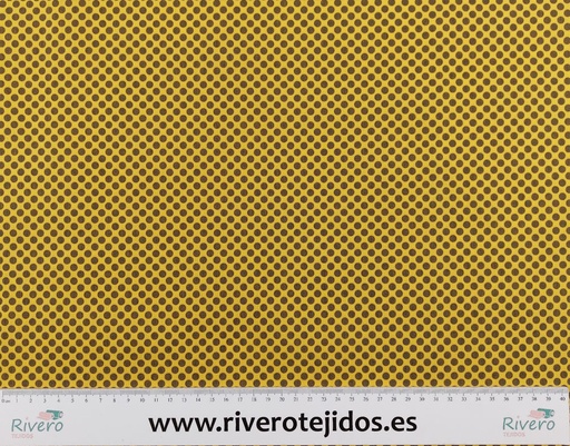 [4.5000] Popelín amarillo lunar negro 5mm