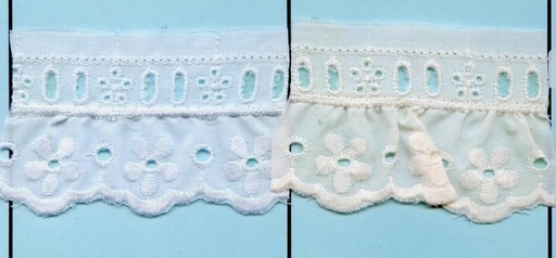 Tira bordada con pasacinta flor 5 cm