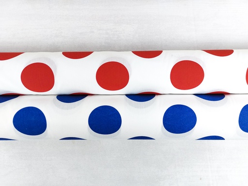 Popelín fondo blanco lunar color 7cm