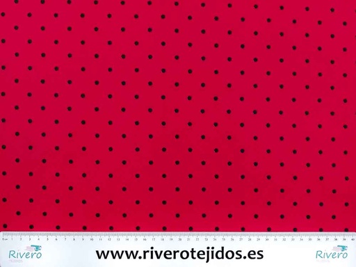 [5.0000] 1,20m Popelín rojo lunar negro pequeño