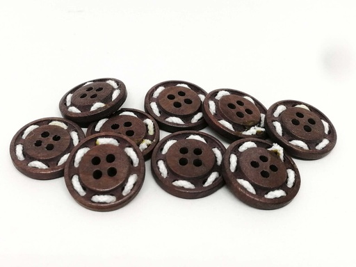 [0.0000] Botón madera con pespunte 23mm