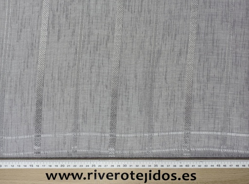 [7.0000] Visillo gris lista plateada