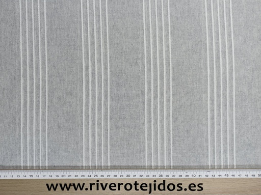 [10.9000] Visillo gris lista blanca