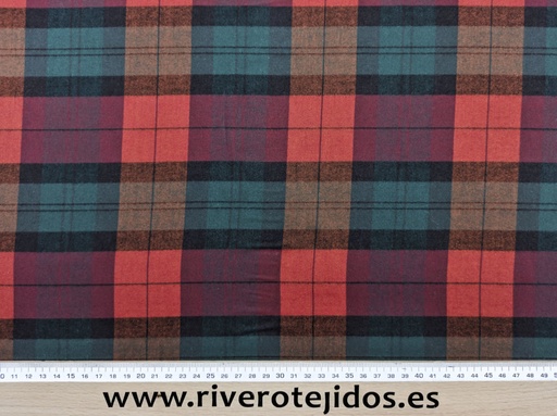 [4.2500] Algodón cuadros rojo/verde