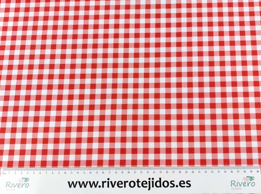 [ALG1085] Algodón 100% vichy 10mm rojo