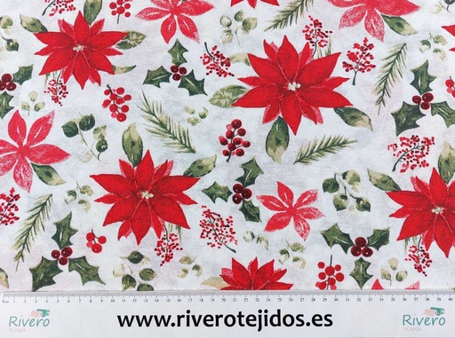 [LON1027] Loneta navidad flor