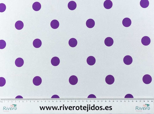 [STR1029] Strech fondo blanco lunar lila 25mm