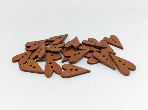 [2300218000006] Botón madera corazón alargado