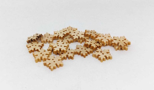 [2300226000005] Botón madera copo nieve
