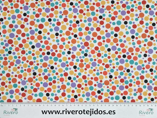 [ALGLUNCOLOR] Algodón 100% lunares colores