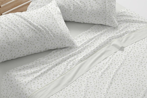 Juego de sábanas de tela DORVEL 869 verde Burrito blanco