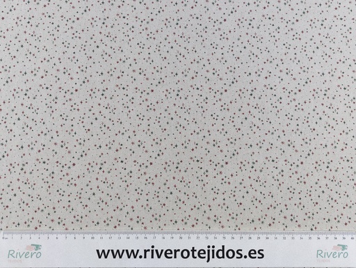 [POPBWO000] Popelín aspecto lino estrellas navidad
