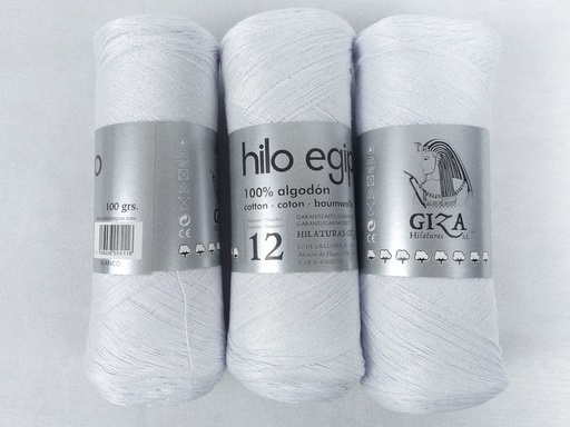[GIZA-12-1] Hilo egipcio nº12 color blanco