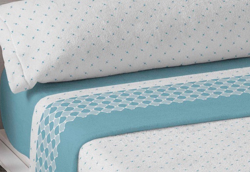 Sábana coralina KARAMELO Yera azul