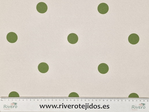 [030-CRUDOVERDE] Strech fondo crudo lunar verde aceituna 3cm