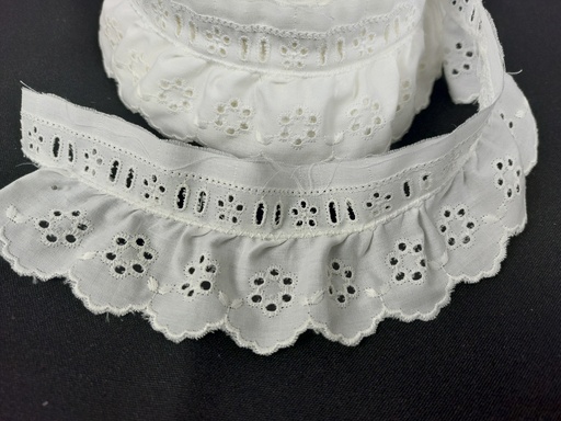 Tira bordada con pasacinta círculos flor 5 cm