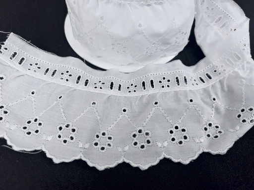 Tira bordada con pasacinta círculos flor 6 cm