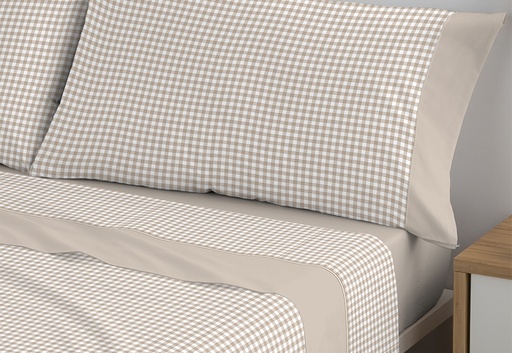 [8430223484172] Juego sábanas franela Nuez beige Polo polo