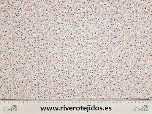 Algodón 100% Fleur rosa bebe