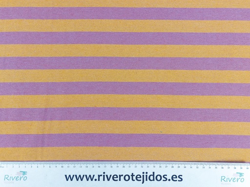[RAYA1001] Loneta rayas mostaza y rosa