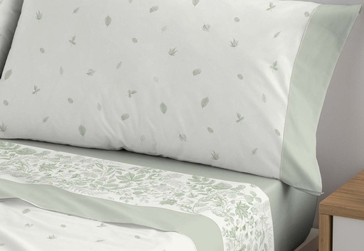 Juego de sábana estampada BAMBÙ Verdi verde