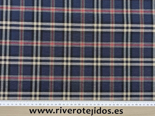 [9.9500] Sarga cuadros azul marino, rojo y beige