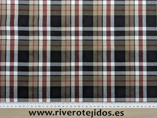 [11.9500] Paño cuadros beige, rojo y negro