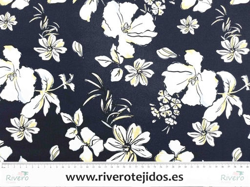 [10.6500] Algodón satinado estampado con flores